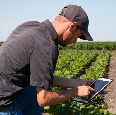 What We’re Doing-02 Farmer using digital tablet